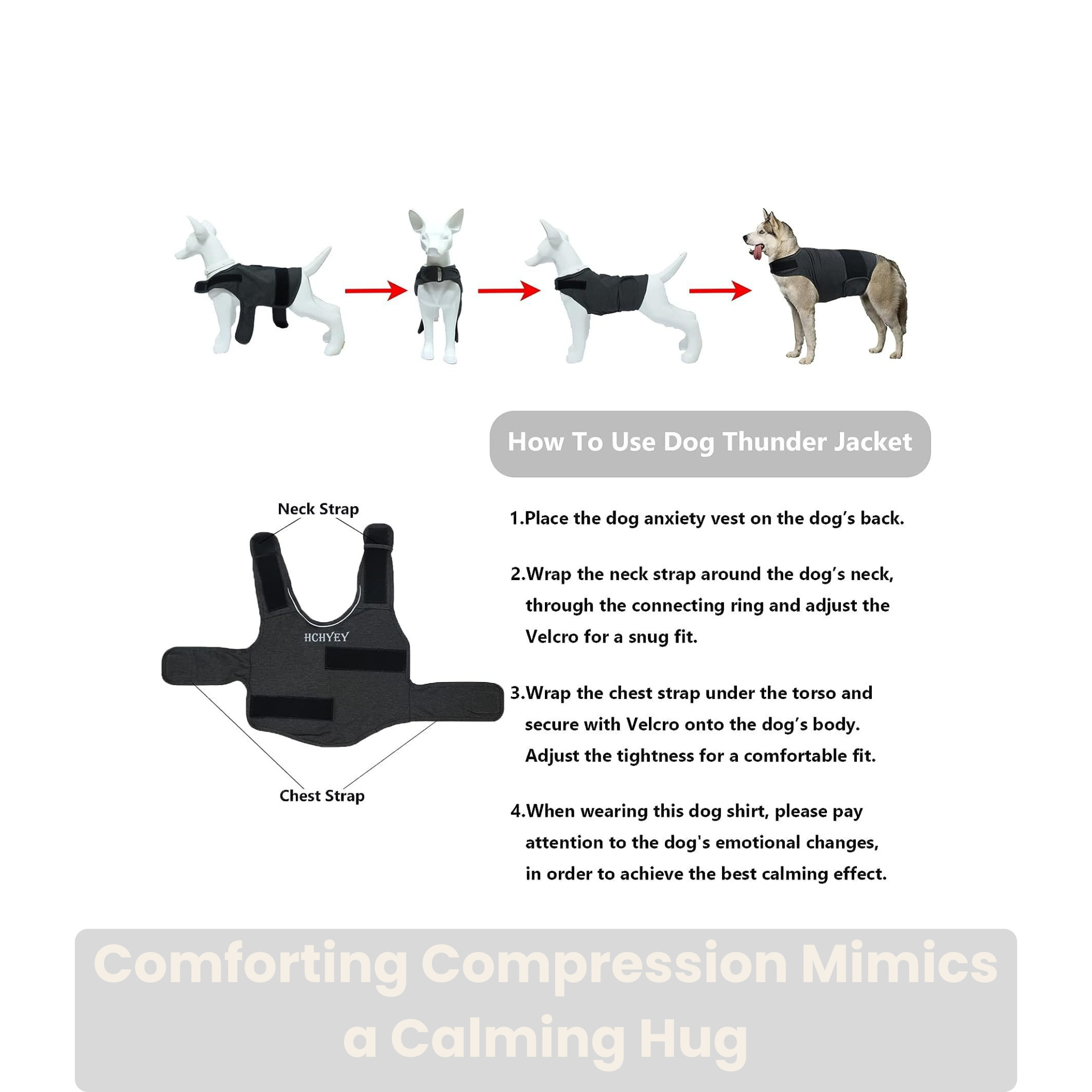 NuviaPup™ Calming Compression Jacket Breathable Anxiety-Soothing Vest for Dogs | Secure • Comfortable • Lightweight