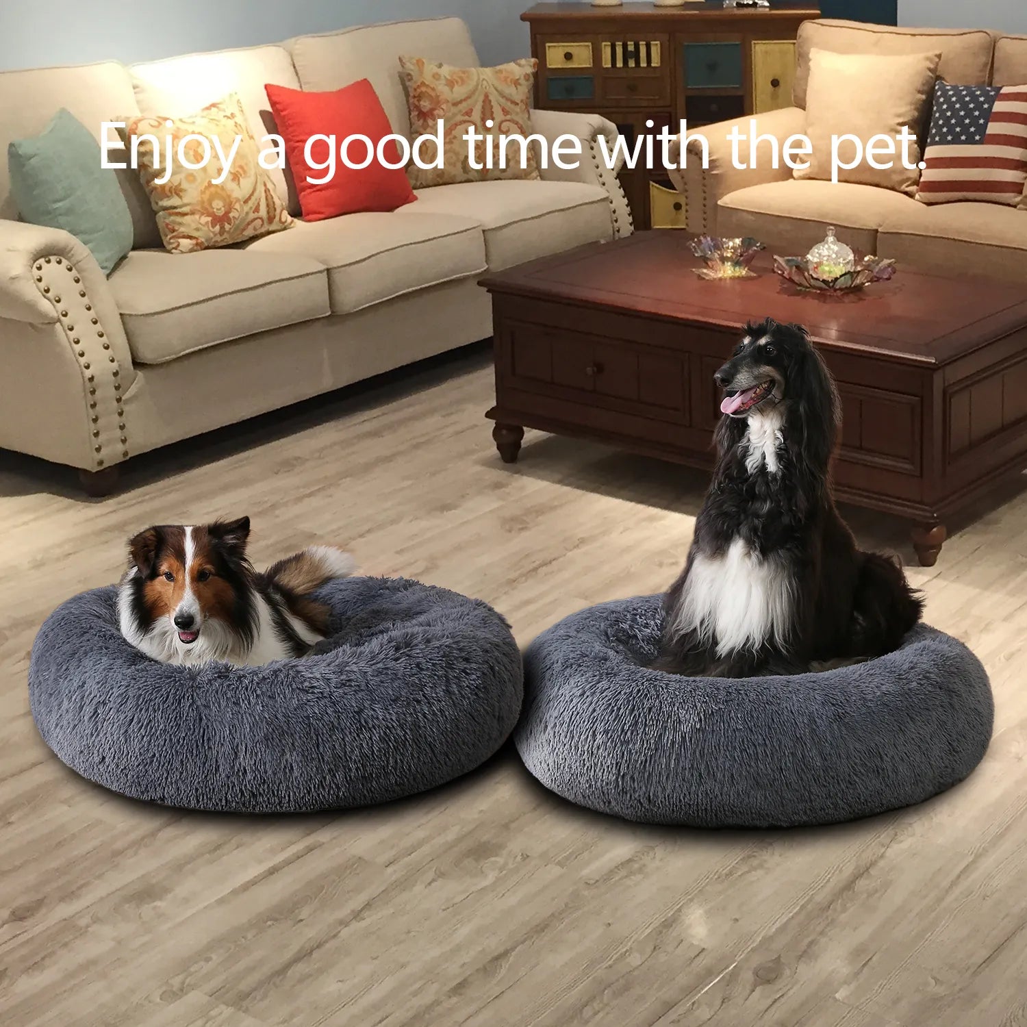 NuviaPup™ Anxiety Comfort retreat Round Bed - Deeply Calming • Secure • Vet-Inspired Comfort