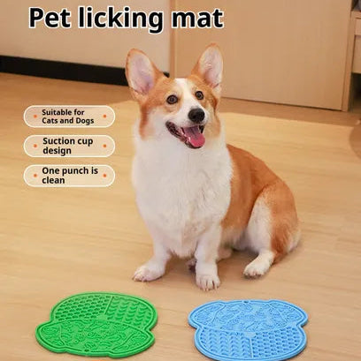 NuviaPup™ Calming Lick Mat – Slow Feeder &amp; Anxiety Relief Mat with Strong Suction