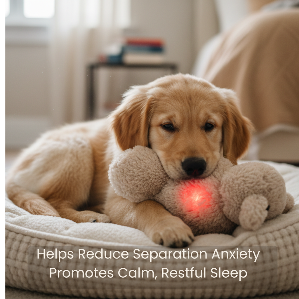 NuviaPup™ Sleep & Comfort Routine – Calming Bed & Heartbeat Toy Bundle for Dogs